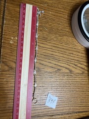 Silver Bracelet With Clear Stones Very Nice No Marks B595