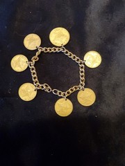 Charm Bracelet of Bahamas Coins 7″