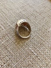 🔥✨ Persian Vintage Silver Ring – Deep Fiery-Red Garnet Mosaic – Handmade ✨🔥