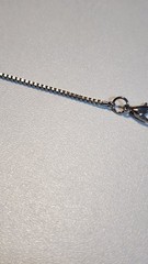 Vintage Pyrite Necklace Mixed Metals Three Beads Stones Silver Toned Chain