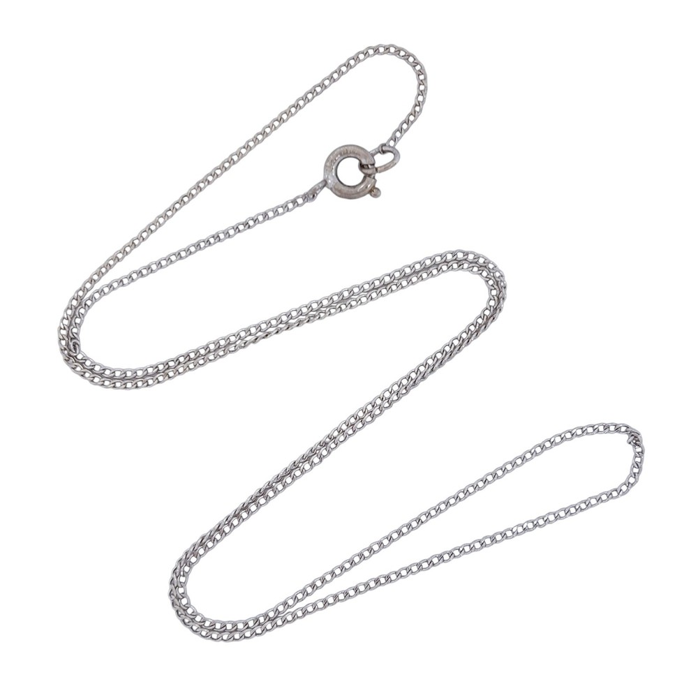 Vintage Sterling Silver 925 | Curb Link Chain Necklace | 16″