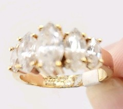 Vtg Sz 7 Ring ESPO Graduated Marquise Cubic Zirconia 14KGE Jewelry Esposito