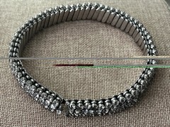 VTG 60s Rhinestone Stretch Expansion Trio-Cut Estate NECKLACE Statement 12.5 in