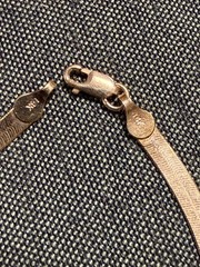Vintage SOLID 14KT Gold Stamped 7″ Bracelet 2.4 Grams Herring Bone New Old Stock