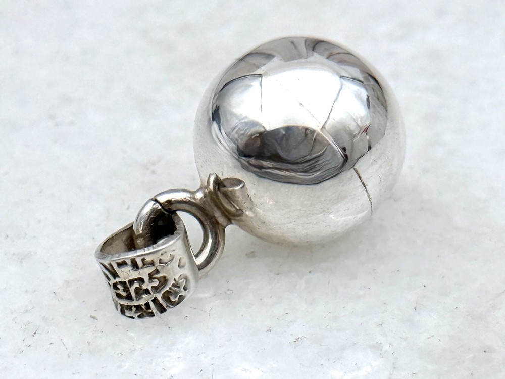 Vintage Mexico Taxco Sterling Silver 925 Harmony Ball Chime Bell Pendant Charm