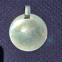 RLM Robert Lee Morris Studios Sterling Silver “One World” Hammered Disc Pendant