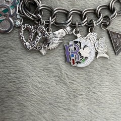 Vintage Sterling Silver Charm Bracelet LOADED Masonic 6.5”