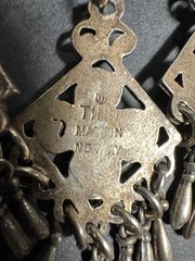 Vintage Tinn Per Necklace Norway Pewter Pendant Silver Tone Modernist Signed
