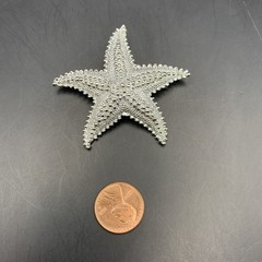 Starfish Brooch Pin Silver Tone Nautical Sea Star Beach Vintage