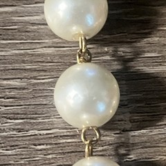 Vintage 36in Gold Tone Pre-Layered Double Strand Necklace Faux Pearls & Resin