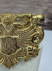 Vintage Miriam Haskell Russian Gold Brooch Crest Coat Of Arms Eagle Phoenix
