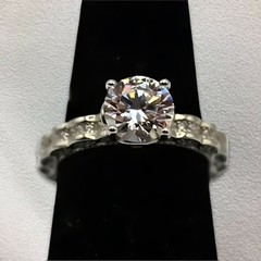 2 Ct Moissanite Wedding Ring Hypoallergenic Rhodium Plated 925 Sterling Silver 6