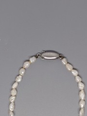 Vintage Freshwater Baroque Pearl Necklace 39cm Sterling Silver 925 Clasp Choker