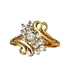 Vintage 1960s Vargas CZ Cluster Ring 18KT Gold Plate Size 7 Mid Century – 5T