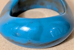 Vintage Chunky Turquoise Smokey Color Acrylic Bracelet