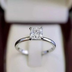 1.2Ct Cushion Cut Lab Created Diamond Solitaire Ring Engagement 14K Gold Finish