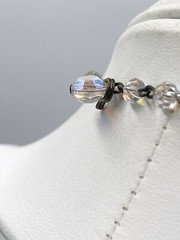 Vintage Necklace Crystal Aurora Borealis Single Strand 14 inch