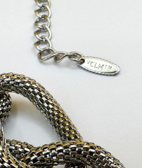 Signed VCLM Silver Tone Choker Necklace Vintage