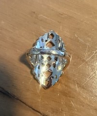 Vintage Style Ornate Cocktail Ring – Crystal Embellished – Size 7