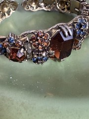 Hollycraft rhinestone bracelet Clamper Bangle Hinged 1950s Unique