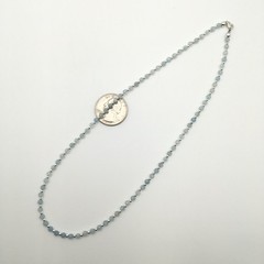 Silver Schark Handmade Sterling Silver & Aquamarine Choker Necklace 17″ #79