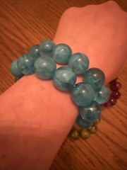 Vintage Lucite Bracelet Lot Marbled Plastic Stretch Bead Bracelets 10