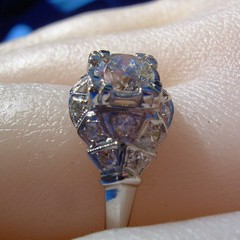 Original EARTH MINED DIAMOND Art Deco Engagement Ring VINTAGE PLATINUM Solitaire