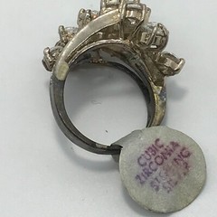 Vintage 925 Sterling Silver & Cubic Zirconia Waterfall Design Ring varied sizes