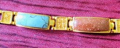 Unique, rare vintage stones bracelet for women with Chinese good luck messages