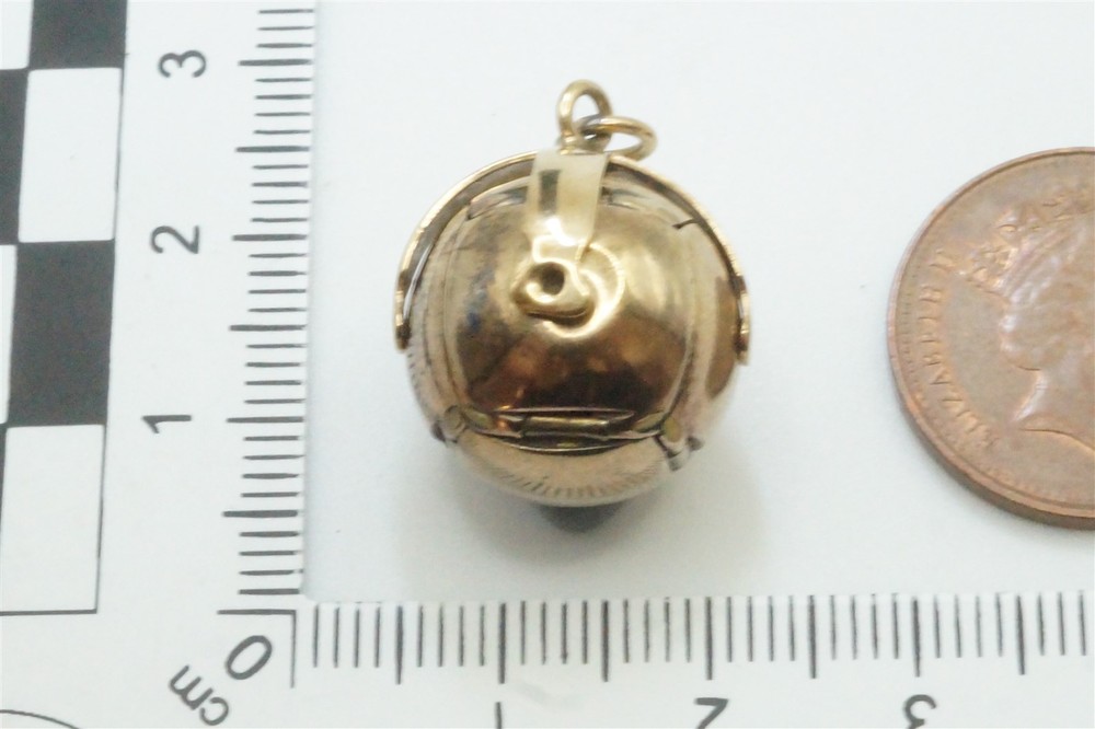 GOOD QUALITY VINTAGE ENGLISH GOLD & SILVER MASONIC ORB / CROSS FOB CHARM