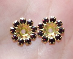 Vintage Gorgeous 10MM Garnet Seed Flower Jackets For Earrings Use W Any Studs