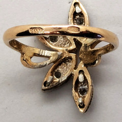Vintage Luxury RING Silver 925 Flower with chic inserts -size: 9US (19mm)| UA #3