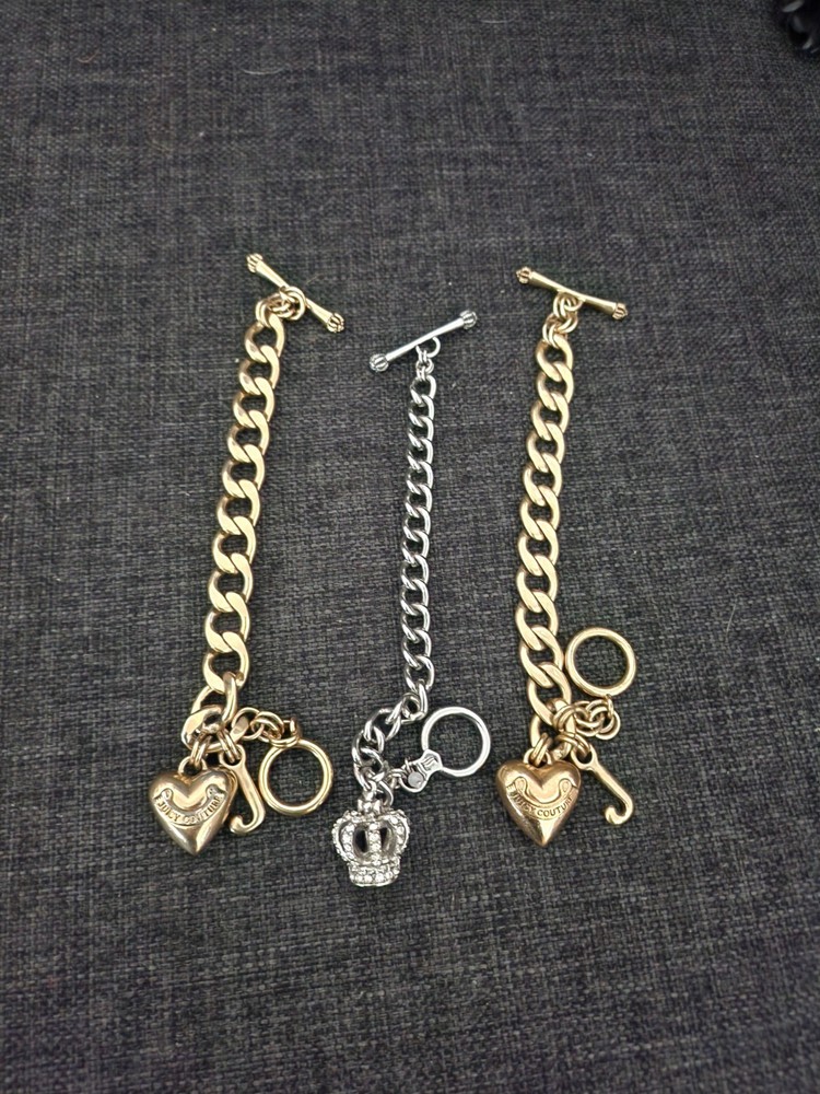 RARE Y2K VINTAGE JUICY COUTURE ALL 3 ADD ON CHARMS BRACELETS