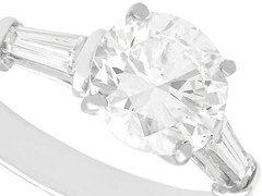 Vintage 1.94 ct Diamond and 18 ct White Gold Solitaire Ring