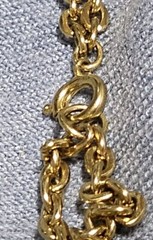 Vintage 1960’s Cream Flush White Acrylic Goldtone Double Chain Necklace 24″
