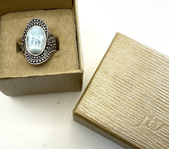 JTV Larimar Ring Sterling Silver Blue Caviar 925 Pectolite Size 10 BBJ Box