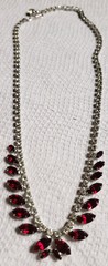 Absolutely Stunning Vintage b david Rhinestone Necklace Beautiful Ruby Red Stone