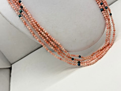 Vintage 100” Jay King DTR Pink Coral Turquoise Beaded Necklace Endless Strand