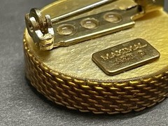 Vintage Rare Maximal Art Fashion M Letter Small Crown Brooch Pin
