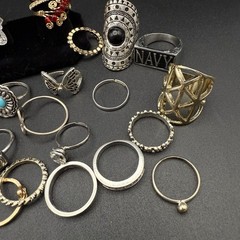 Vintage – Modern Lot Of 45 Costume Rings Assorted Sizes
