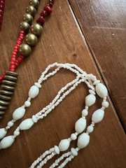 VINTAGE JEWELRY LOT Of 8 Very Long Beaded Necklaces, Glass Metal Plastic 46”-60”