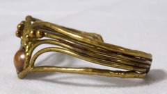 Arts & Crafts OOAK Gilded Bronze Dark Ages Cuff Bracelet