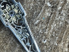 Antique BELAIS 18K White Gold ART DECO 1930’s Filigree Bar Brooch w/3 Diamonds