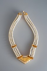Vintage Napier Triple Strand Faux Pearl Necklace