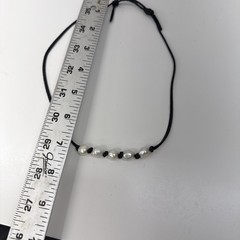 Vintage Nautical Baroque Pearl Nodded Leather Necklace Adustable 10” Drop Choker