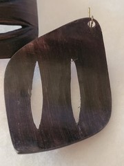 Estate Dangling Pierced Earrings Boho Brown Wooden Minimalist Fashion Jewelry