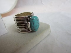 Premier Designs Granada faux turquoise wide band ring – size 7.5