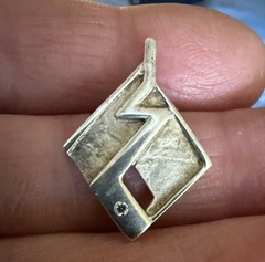 VTG Rare Theodor Klotz TEKA Sterling Silver Diamond Mid Century Pendant