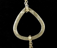 A.N.A Vintage NECKLACE Rounded Triangles Goldtone Designer Signed Tags Ana 36″