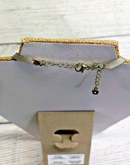 Vintage Liz Claiborne Pink Rhinestone Bib Statement Necklace 18″ Cord Chain
